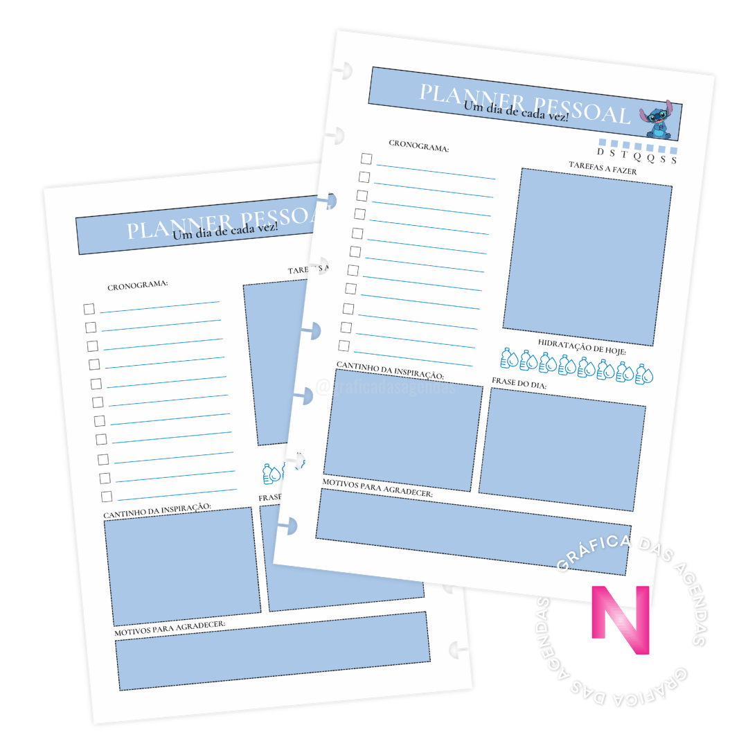 Stitch Aloha Planner - Refil Caderno de Disco